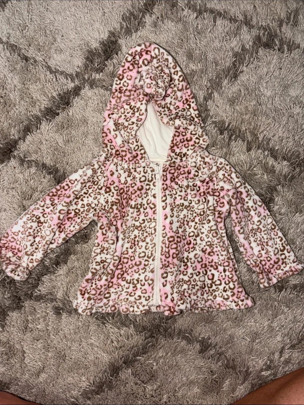 Toddler Pink Leopard Hooded Puffer Jacket